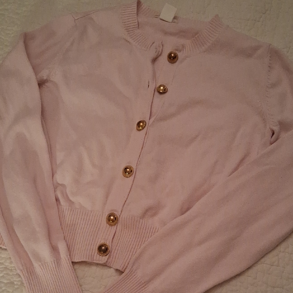 H&M Pink Button-Up Women's Sweater Cardigan